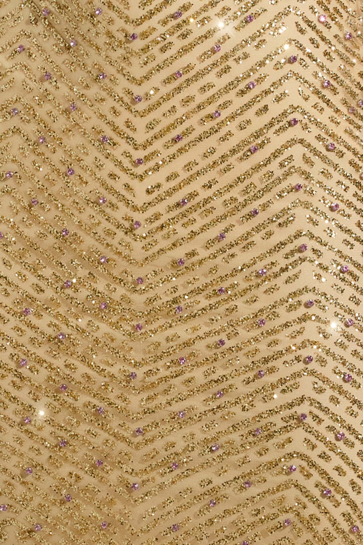 Embellished Scoop-Neck Thigh-Split Maxi Dress in Gold – view 7