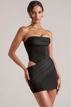 Bandeau Bodycon Mini Dress in Black
