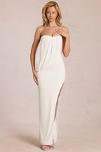 Bandeau Draped Maxi Dress in Ivory