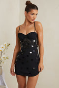 Embellished Corset Mini Dress in Black – view 1