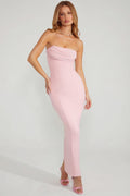 Embellished Bandeau Cowl Neck Maxi Dress in Blush – view 1