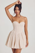 Corset Tulle Mini Dress in Ivory – view 1