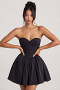 Corset Tulle Mini Dress in Jet Black – view 1