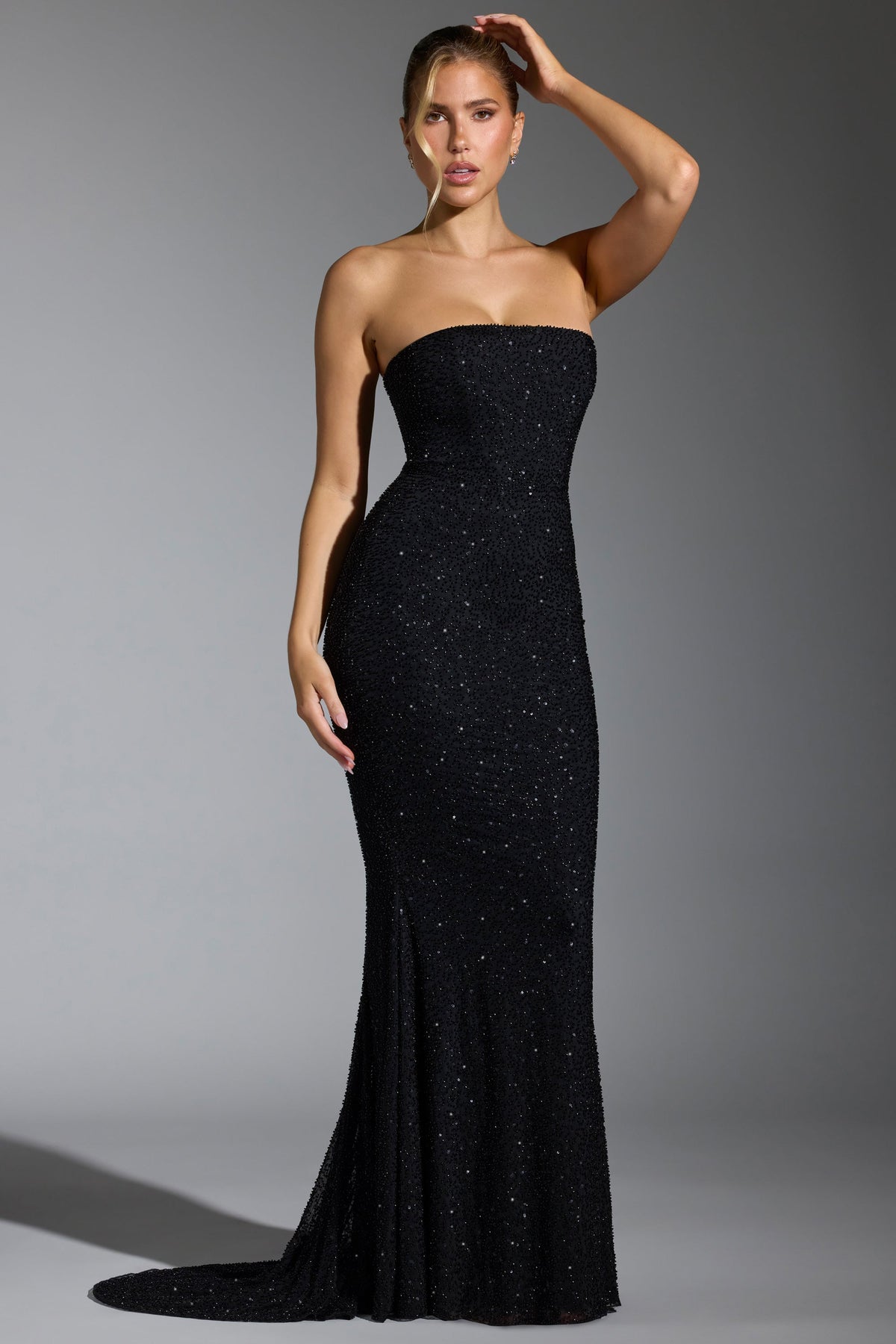 Embellished Corset Gown in Black – view 5