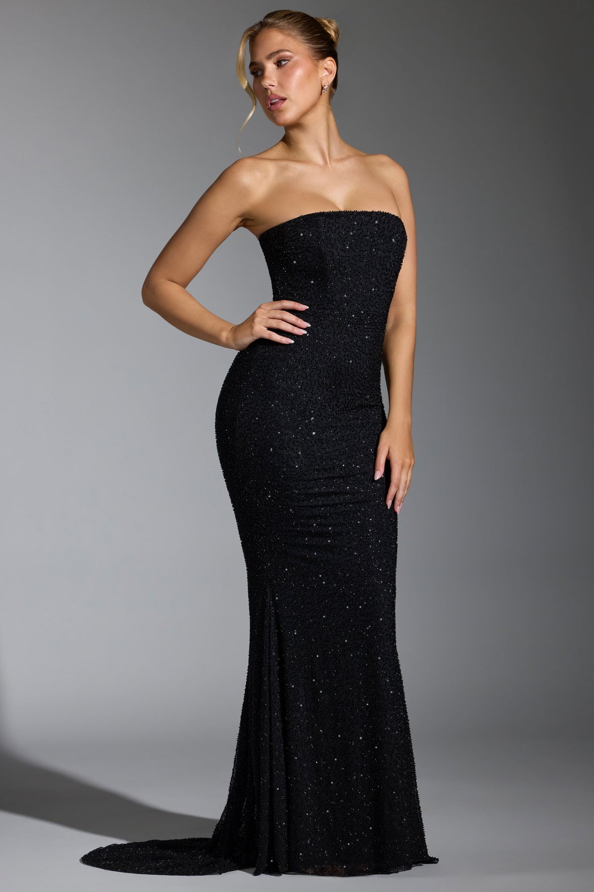 Embellished Corset Gown in Black – view 7