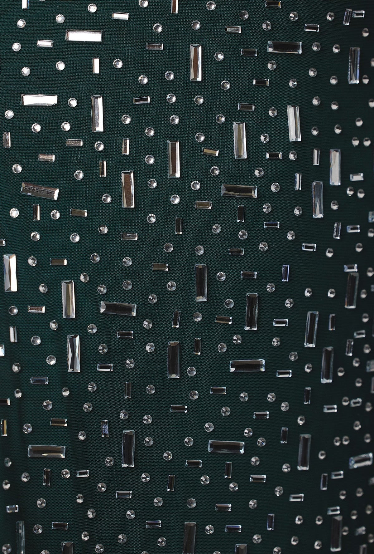 Sheer Embellished Bodycon Mini Dress in Emerald – view 5