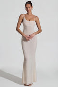 Embellished Backless Maxi Dress in White – view 1