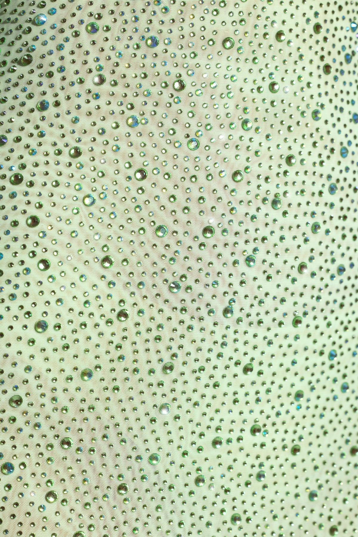 Embellished Long-Sleeve Fishtail Maxi Dress in Pistachio – view 4