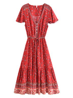 Robe Rouge Boheme Chic