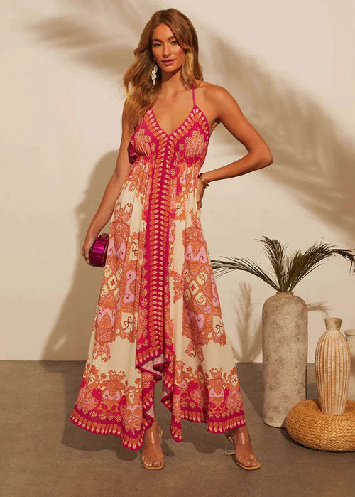 Aztec Pattern Strap Dress