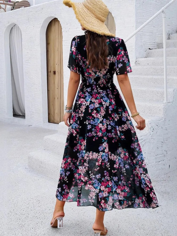 Black chiffon dress