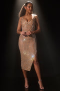 Embellished Open-Back Midaxi Dress in Almond – view 1