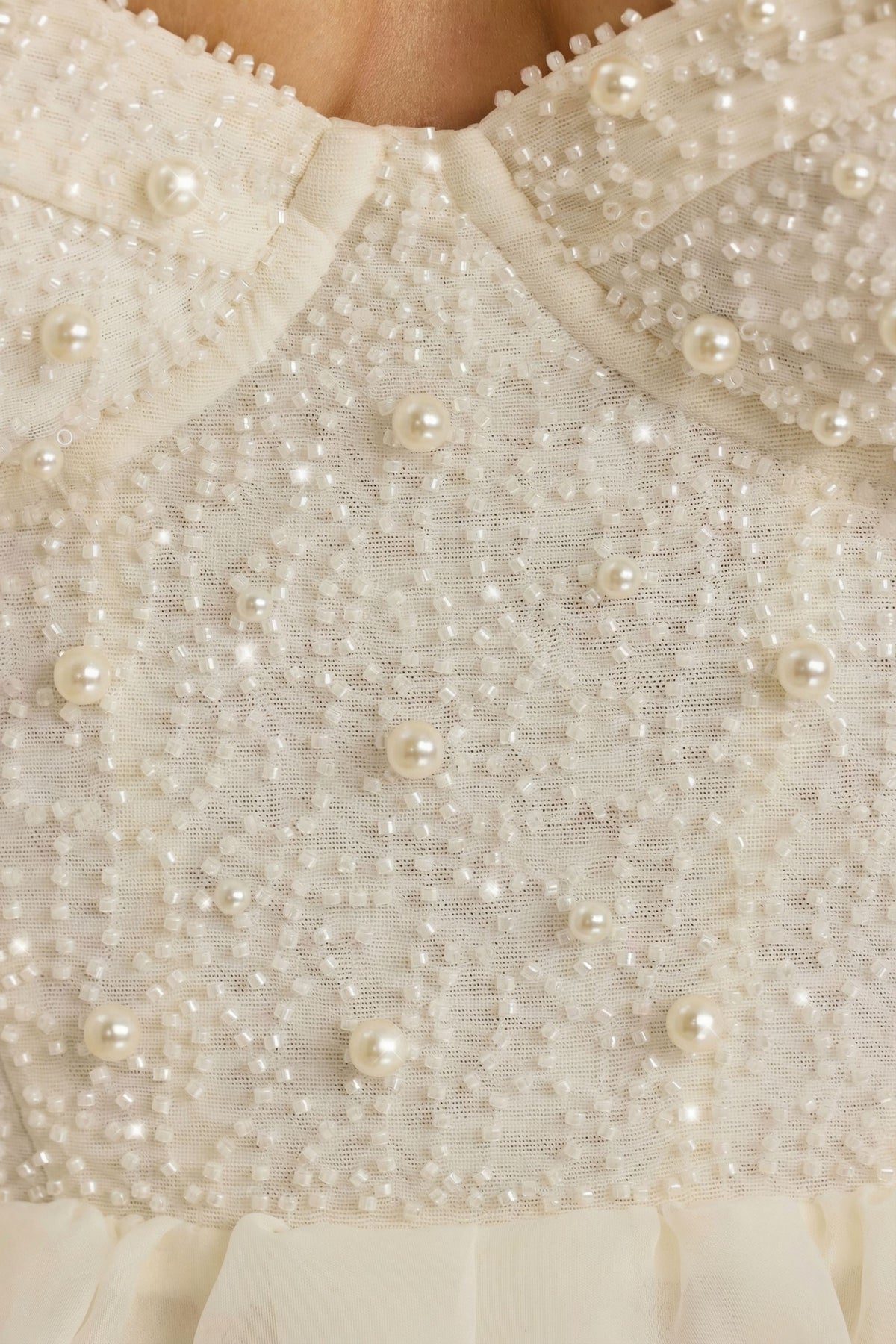 Embellished Corset Gown in White – view 5