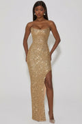 Embellished Corset Gown in Gold – view 1