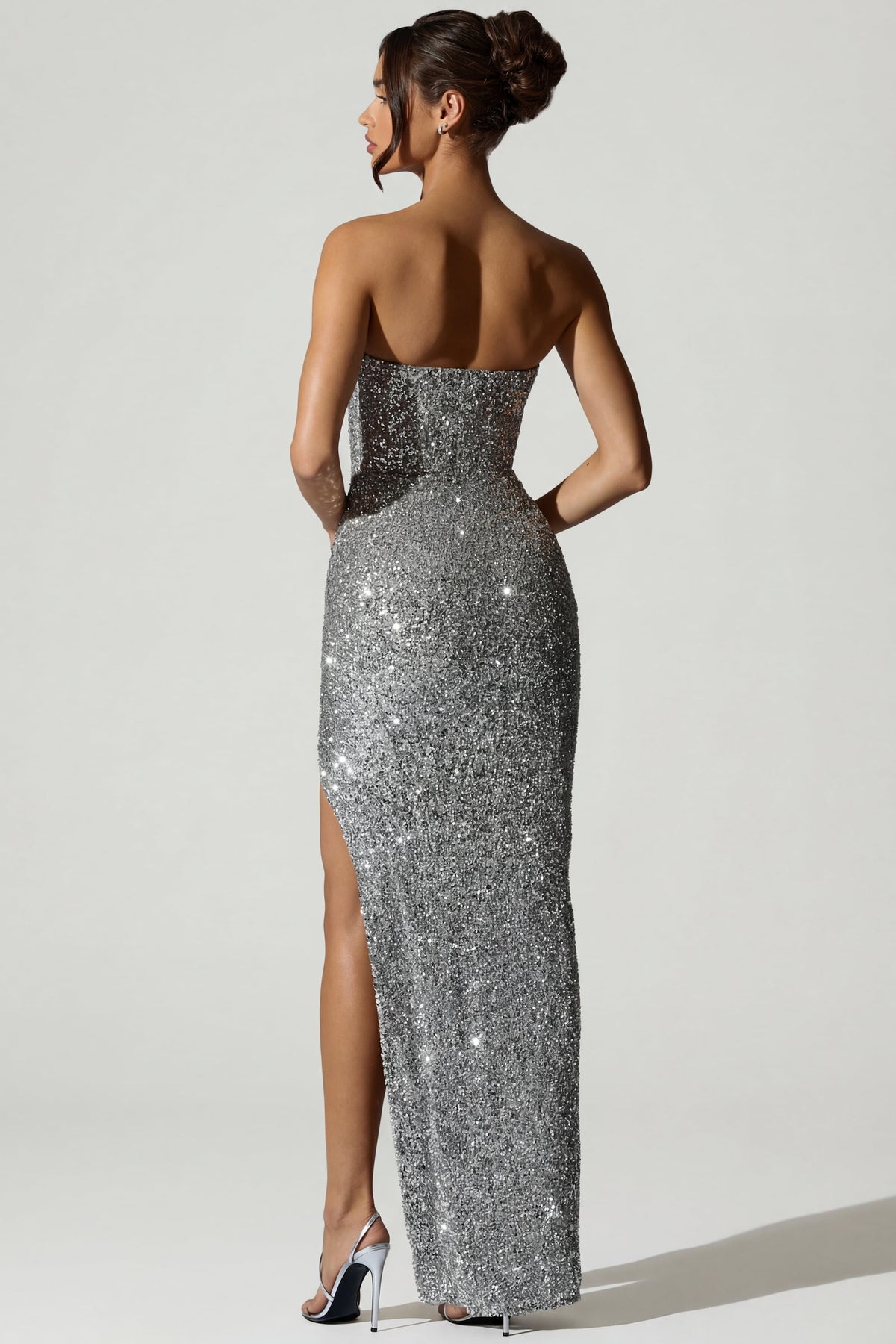 Embellished Corset Gown in Silver – view 2
