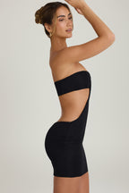 Bandeau Cut-Out Mini Dress in Black