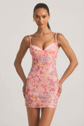 Embellished Camisole Bodycon Mini Dress in Pink – view 1