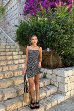 Black Bohemian Dress Exotic Flower