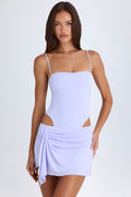 Draped Cut-Out Mini Dress in Soft Lilac – view 1