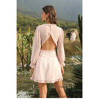 Backless Hippie Chic Dress with Long Sleeves